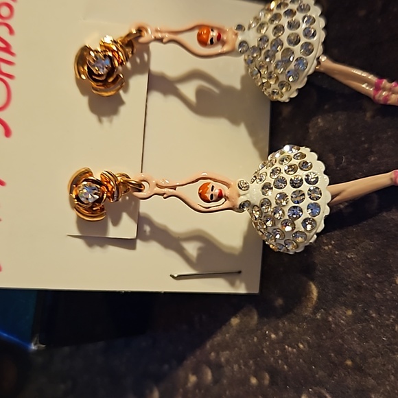 Betsey Johnson Ballerina Pierced Earrings - Picture 3 of 3